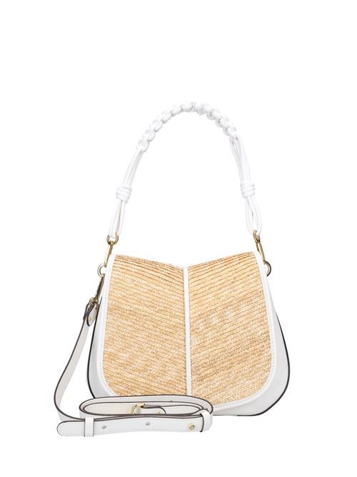Tracolla Helena Round in pelle e rafia GIANNI CHIARINI | BA0042BEIGE